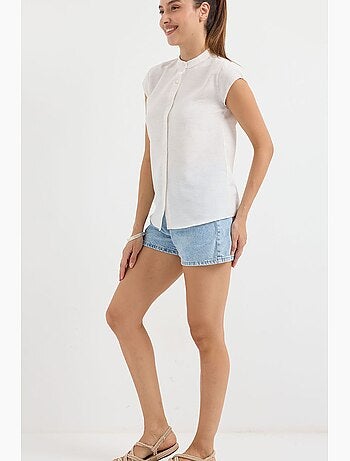Camisa de crepé estampado con botones bdart