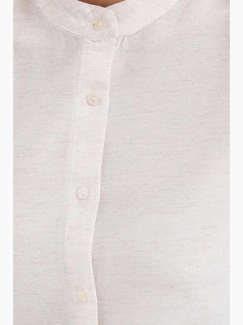 Camisa de crepé estampado con botones bdart Blanco roto - Kiabi