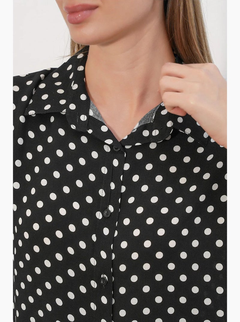 Camisa de crepé estampado con botones bdart Negro - Kiabi