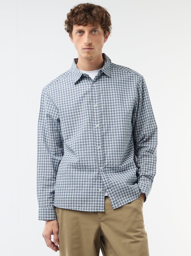 Camisa de cuadros Azul - Kiabi