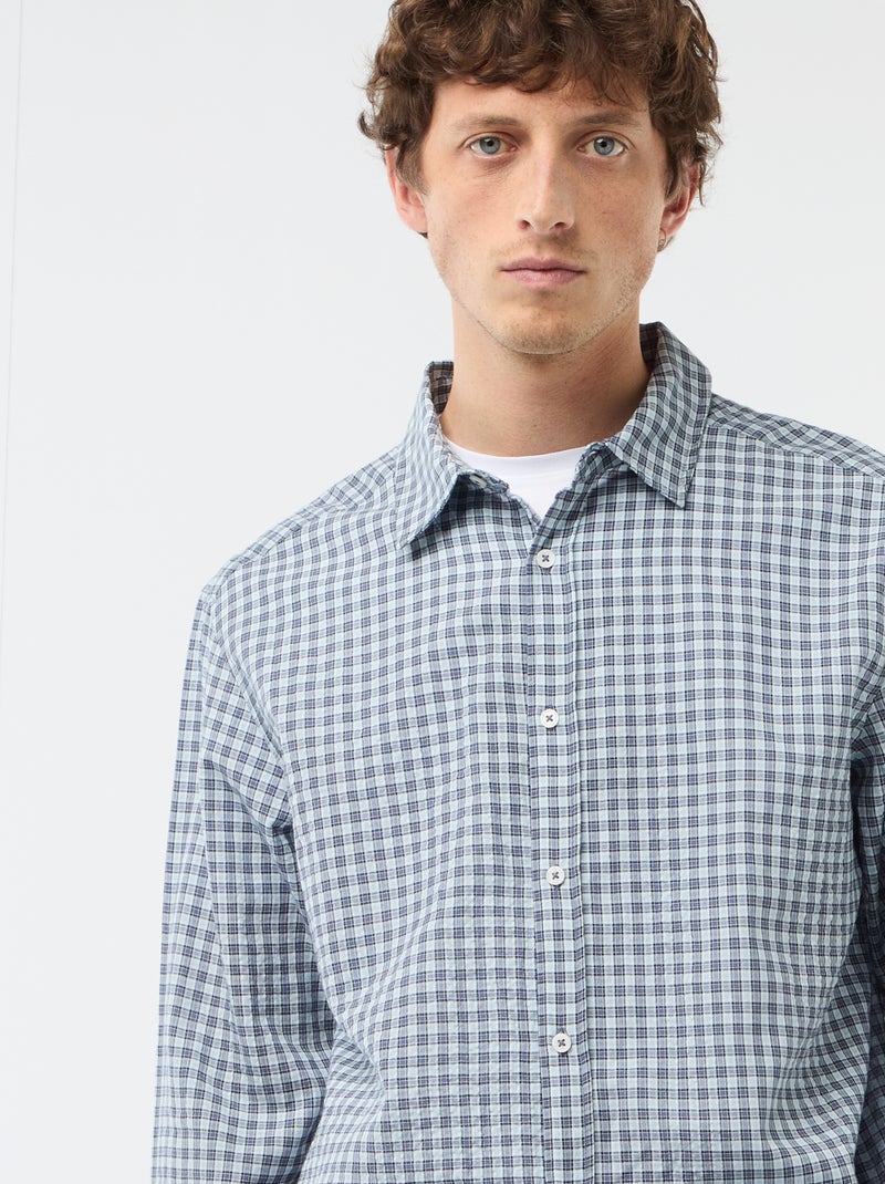 Camisa de cuadros Azul - Kiabi