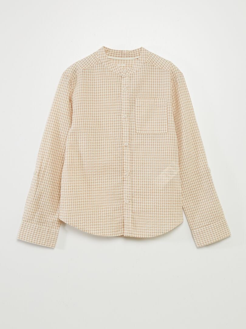 Camisa de cuadros BEIGE - Kiabi