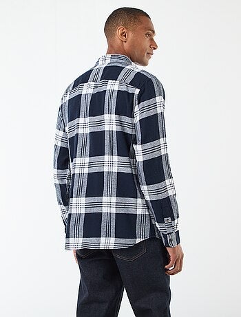 Camisa de cuadros con abertura abotonada