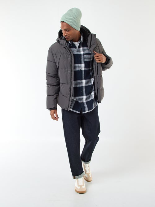 Camisa de cuadros con abertura abotonada - Kiabi