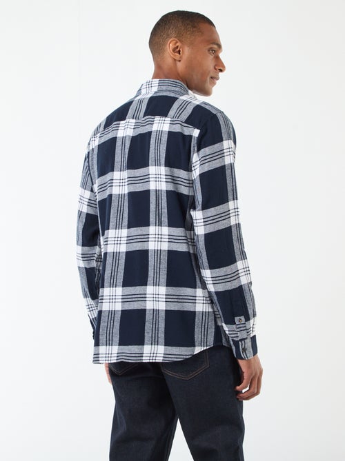 Camisa de cuadros con abertura abotonada - Kiabi