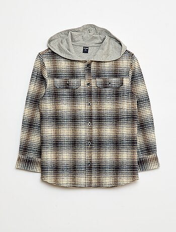 Camisa de cuadros con capucha