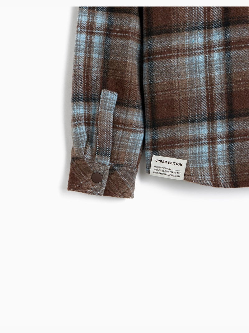 Camisa de cuadros con capucha, mo fashion Marrón - Kiabi