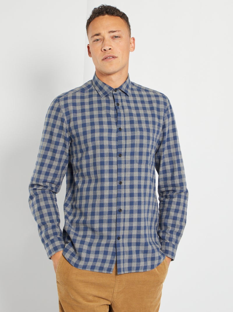 Camisa de cuadros cuadros azul - Kiabi