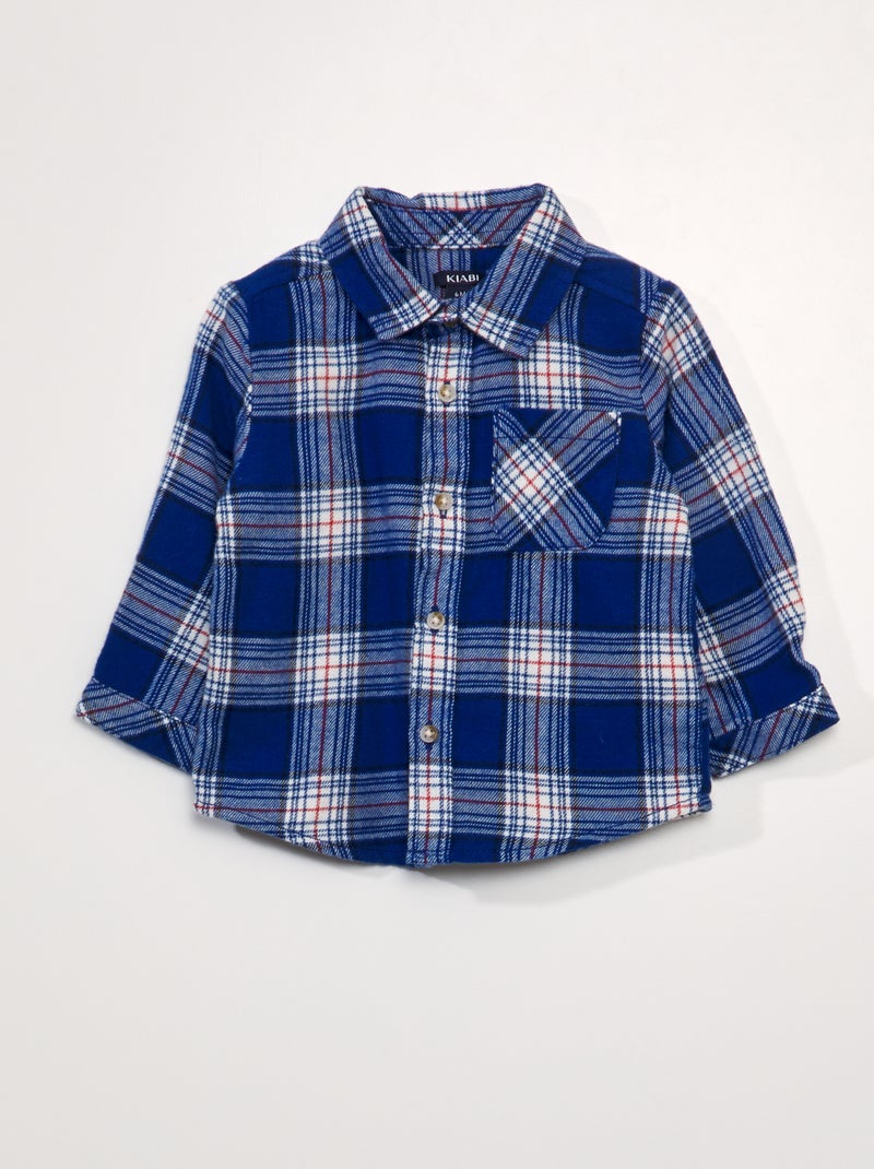 Camisa de cuadros de franela AZUL - Kiabi