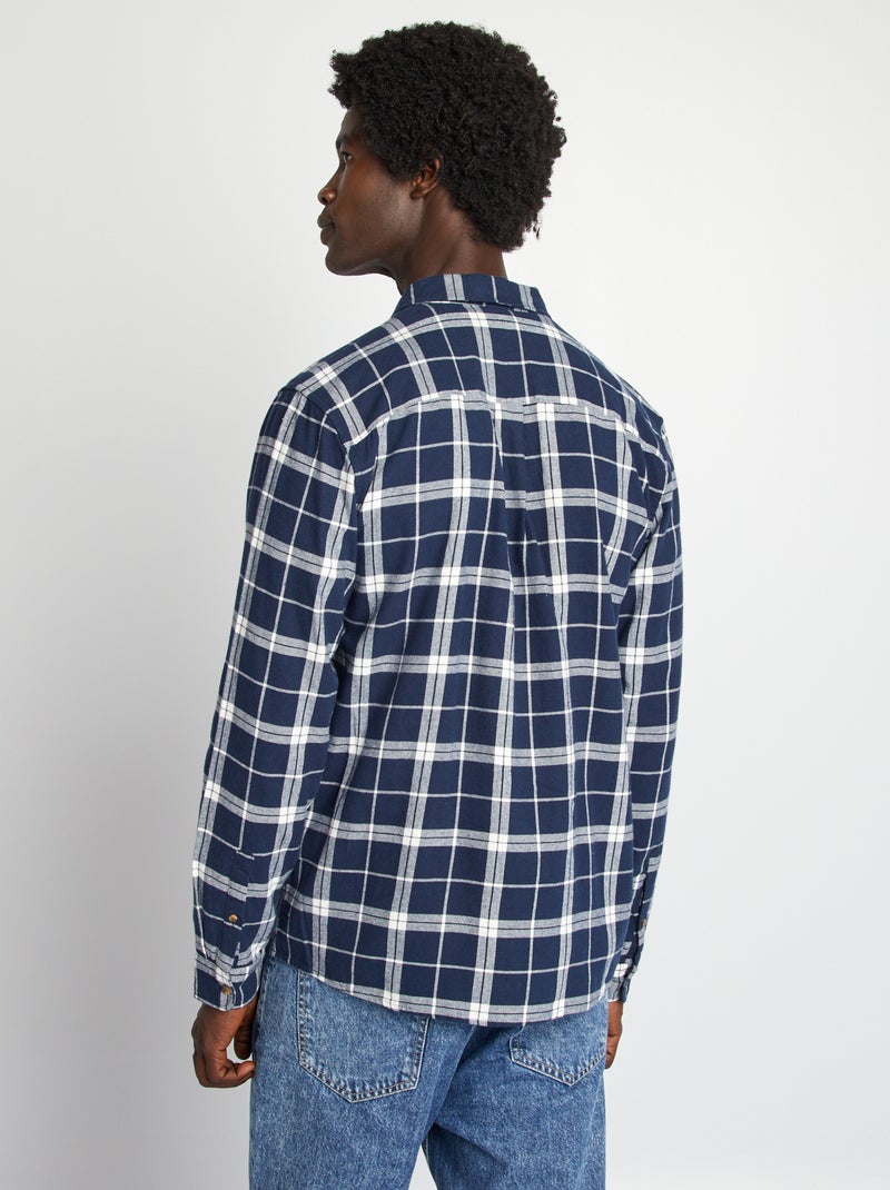 Camisa de cuadros de franela AZUL - Kiabi