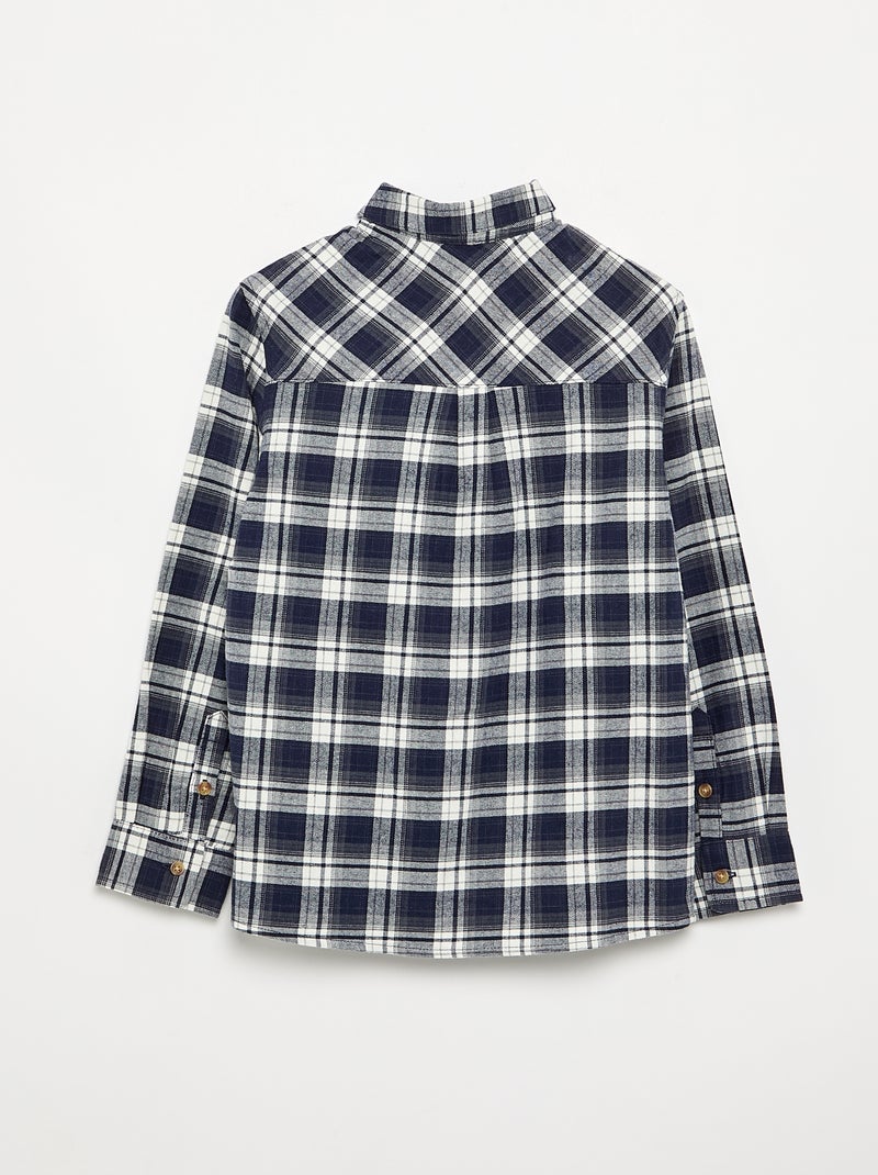 Camisa de cuadros de franela Azul - Kiabi