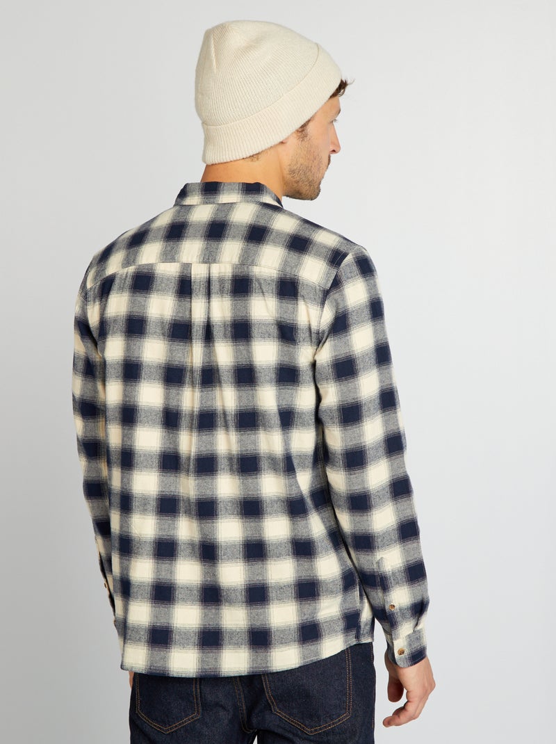 Camisa de cuadros de franela BLANCO - Kiabi