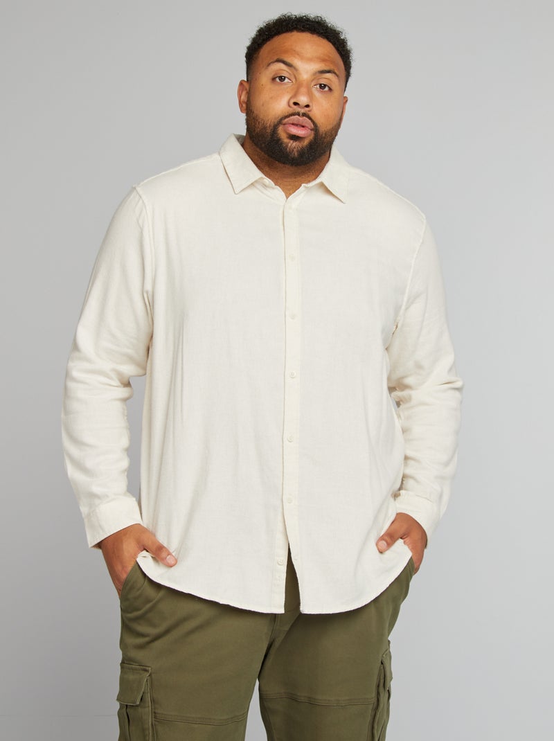 Camisa de cuadros de franela BLANCO - Kiabi