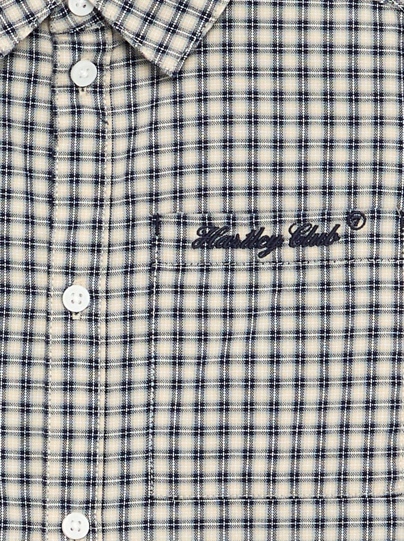 Camisa de cuadros de franela Blanco - Kiabi