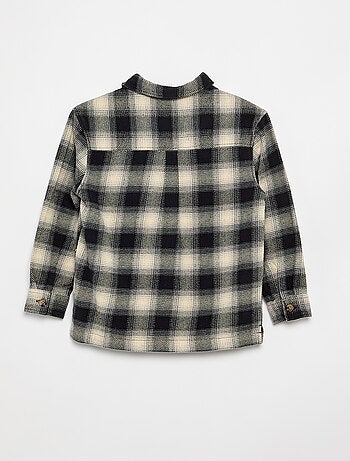 Camisa de cuadros de franela con capucha