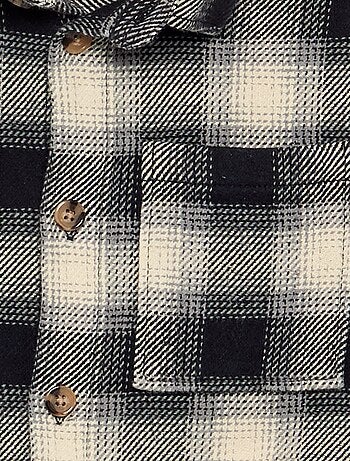 Camisa de cuadros de franela con capucha