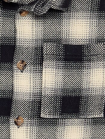 Camisa de cuadros de franela con capucha