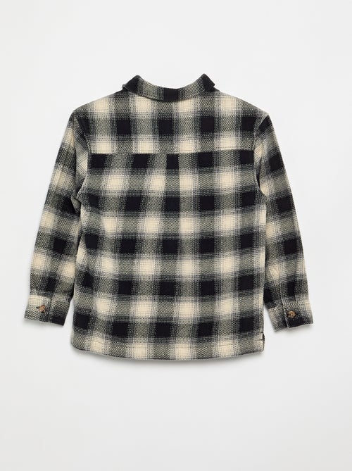 Camisa de cuadros de franela con capucha - Kiabi