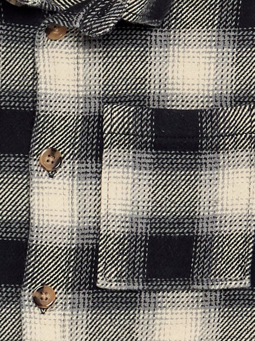 Camisa de cuadros de franela con capucha - Kiabi