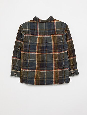 Camisa de cuadros de franela con capucha