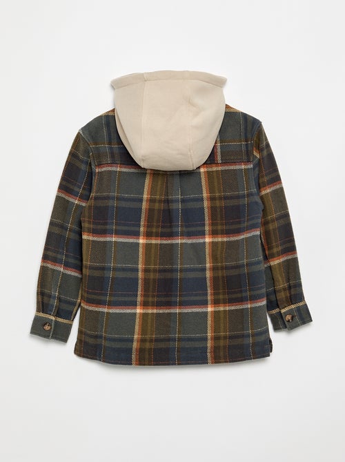 Camisa de cuadros de franela con capucha - Kiabi Camisa de cuadros de franela con capucha - Kiabi