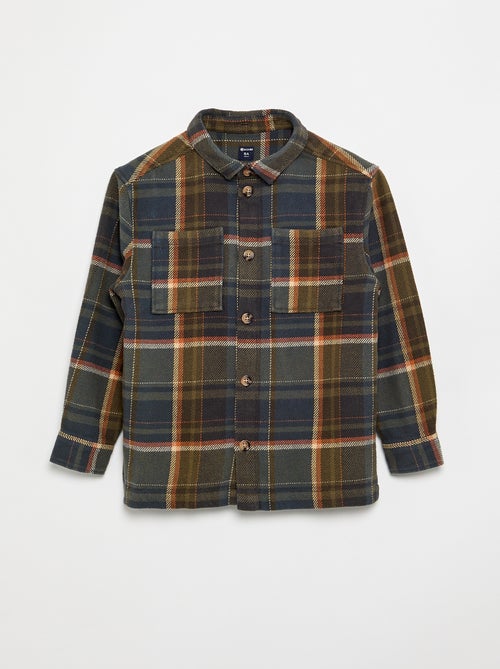 Camisa de cuadros de franela con capucha - Kiabi Camisa de cuadros de franela con capucha - Kiabi