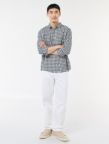 Camisa de cuadros de franela de algodón