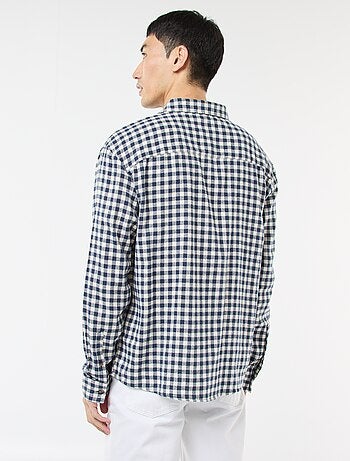 Camisa de cuadros de franela de algodón
