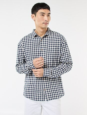Camisa de cuadros de franela de algodón