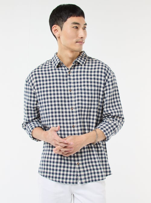 Camisa de cuadros de franela de algodón - Kiabi