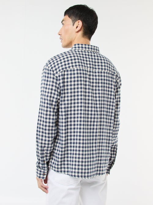 Camisa de cuadros de franela de algodón - Kiabi