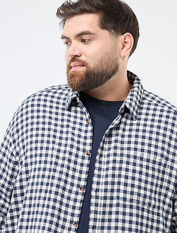 Camisa de cuadros de franela de algodón