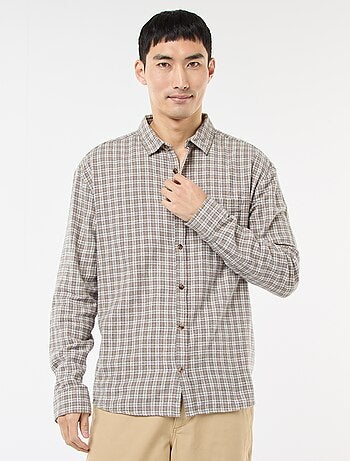 Camisa de cuadros de franela de algodón