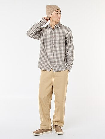 Camisa de cuadros de franela de algodón