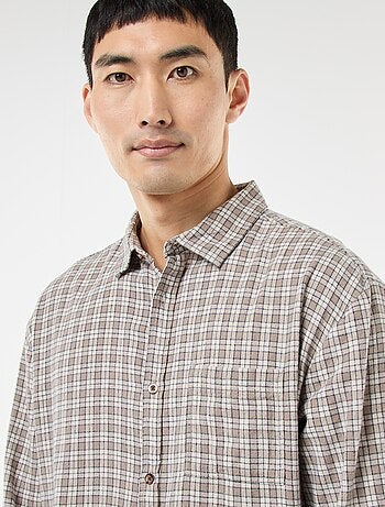 Camisa de cuadros de franela de algodón
