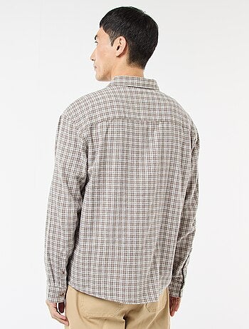 Camisa de cuadros de franela de algodón