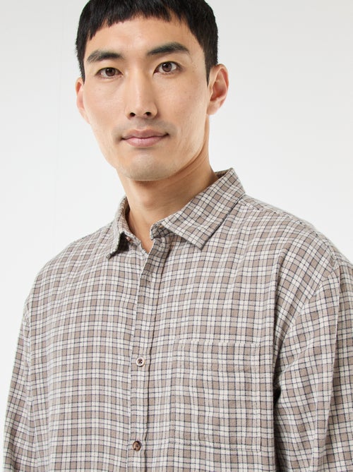 Camisa de cuadros de franela de algodón - Kiabi