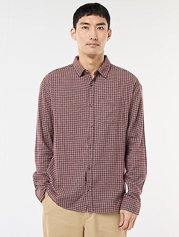 Camisa de cuadros de franela de algodón
