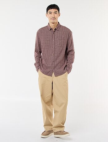 Camisa de cuadros de franela de algodón