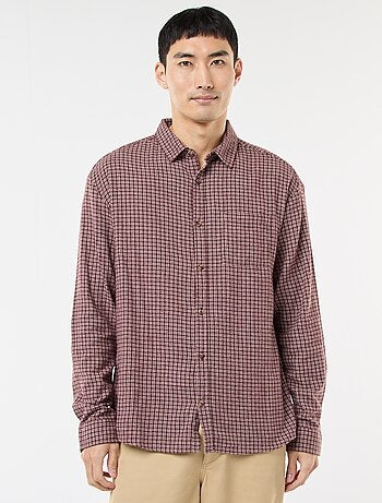 Camisa de cuadros de franela de algodón
