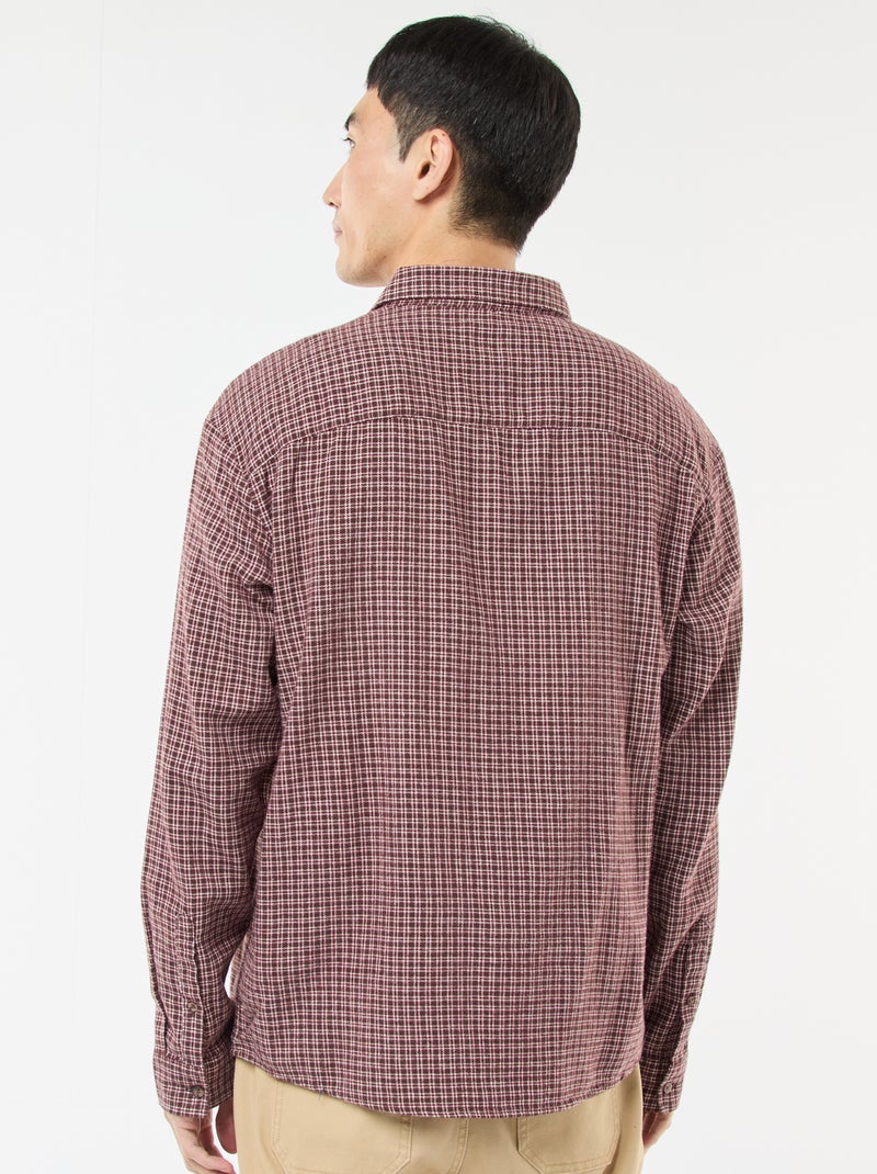 Camisa de cuadros de franela de algodón Rojo - Kiabi