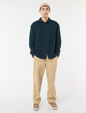 Camisa de cuadros de franela de algodón