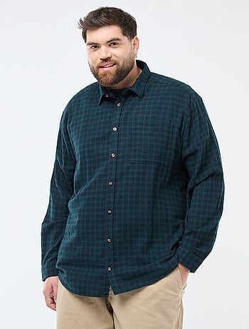 Camisa de cuadros de franela de algodón