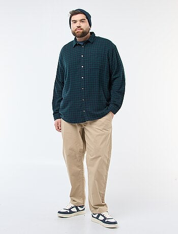 Camisa de cuadros de franela de algodón