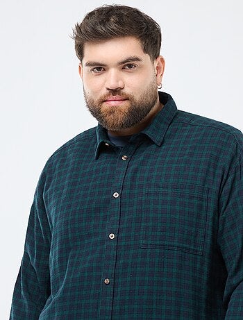 Camisa de cuadros de franela de algodón