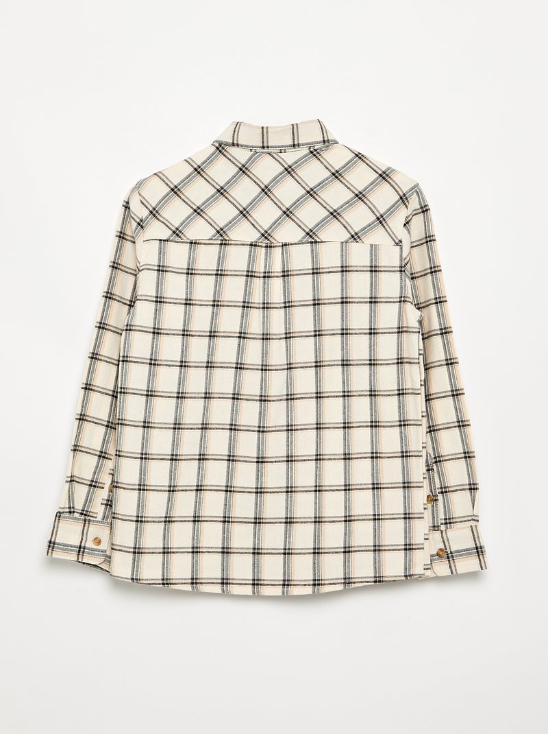 Camisa de cuadros de franela Gris - Kiabi