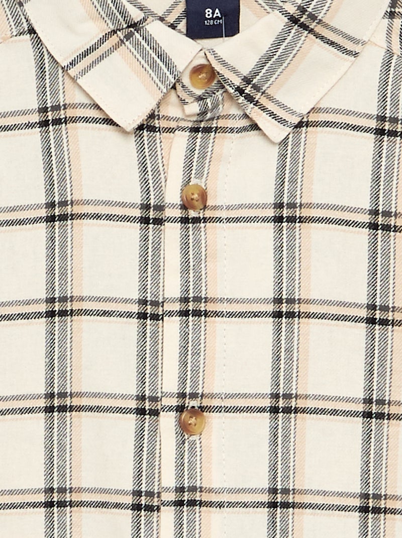 Camisa de cuadros de franela Gris - Kiabi