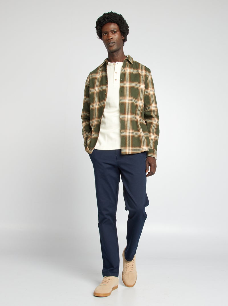 Camisa de cuadros de franela KAKI - Kiabi