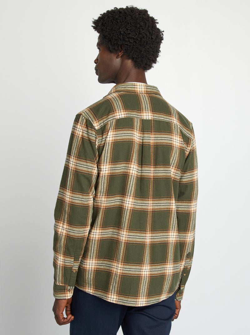 Camisa de cuadros de franela KAKI - Kiabi