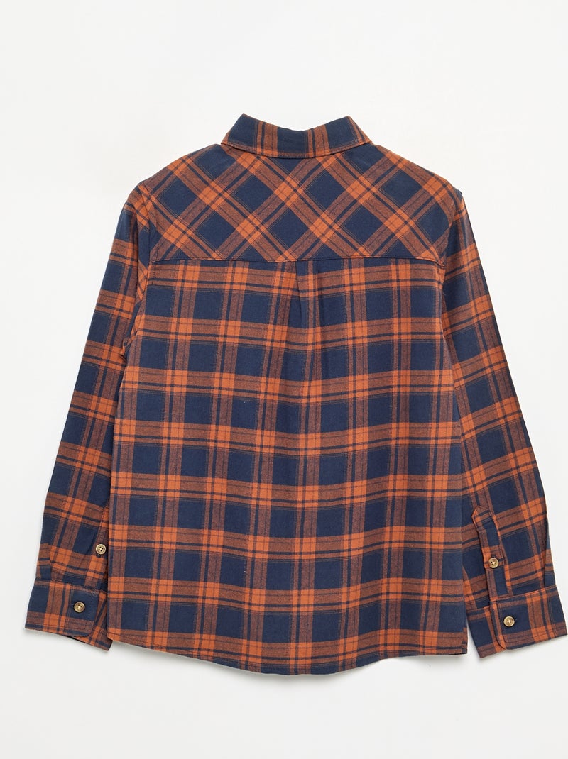 Camisa de cuadros de franela Marron - Kiabi